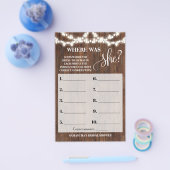 彼女は素朴ブライダルシャワーゲームカードフライヤーはどこにいた チラシ (シングル)