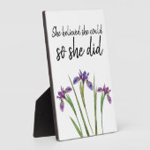 彼女は紫の水彩花を信じることができた フォトプラーク (側面)