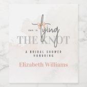 彼女は結びリボンブライダルシャワーパーティー ワインラベル (シングルラベル)