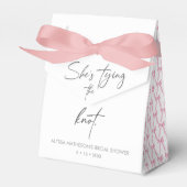 彼女は結び目のシックなリボン弓ブライダルシャワー フェイバーボックス (正面サイド)