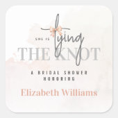 彼女は結び目のブライダルシャワーのモダンパーティー スクエアシール (正面)