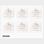 彼女は結び目のブライダルシャワーのモダンパーティー スクエアシール (シート)