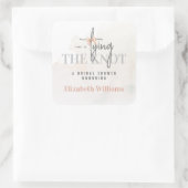 彼女は結び目のブライダルシャワーのモダンパーティー スクエアシール (バッグ)