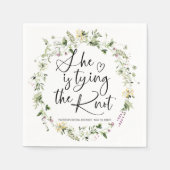 彼女は結び目のブライダルシャワー スタンダードカクテルナプキン (正面)