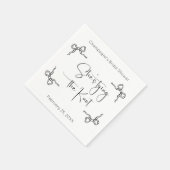 彼女は結び目の台本のモダンブライダルシャワー スタンダードカクテルナプキン (角)