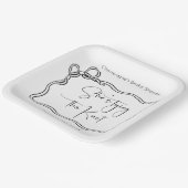 彼女は結び目の台本のモダンブライダルシャワー ペーパープレート (傾斜あり)