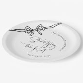 彼女は結び目の台本のモダンブライダルシャワー ペーパープレート (アングル)