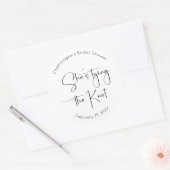 彼女は結び目の台本のモダンブライダルシャワー ラウンドシール (封筒)