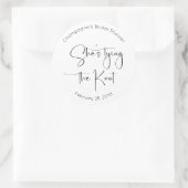 彼女は結び目の台本のモダンブライダルシャワー ラウンドシール (バッグ)