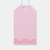 彼女は結び目の弓のブライダルシャワーの恩恵を受けている ギフトタグ (裏面)