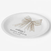 彼女は結び目の真珠の弓ブライダルシャワー ペーパープレート (アングル)