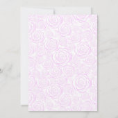 彼女は結び目の紫のリボンの弓を結んでいる 招待状 (裏面)