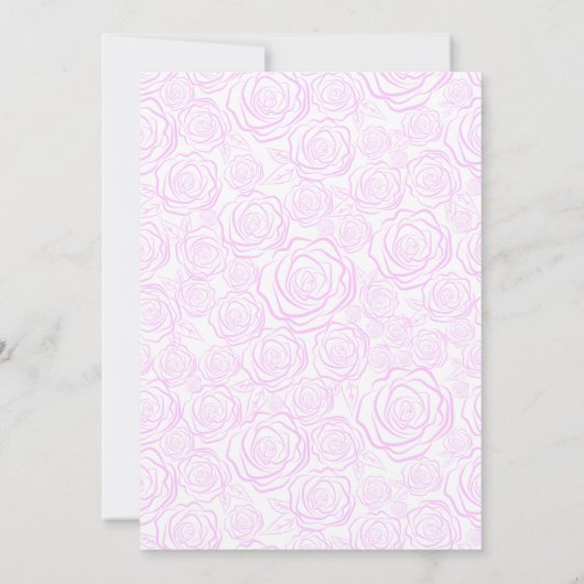 彼女は結び目の紫のリボンの弓を結んでいる 招待状 (裏面)