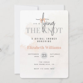 彼女は結び目の赤面ピンクブライダルシャワー 招待状