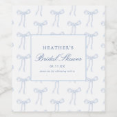 彼女は結び目の青いブライダルシャワーの好意 ワインラベル (シングルラベル)