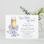 彼女は結び目の青いブライダルシャワー 招待状 (スタンド正面)