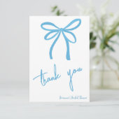 彼女は結び目の青いリボンの弓 サンキューカード (スタンド正面)