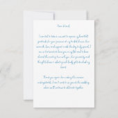 彼女は結び目の青いリボンの弓 サンキューカード (裏面)