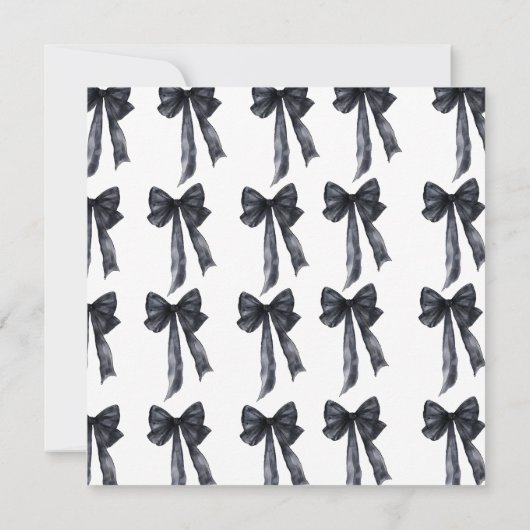 彼女は結び目の黒弓ブライダルシャワー 招待状 (裏面)