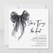 彼女は結び目の黒弓ブライダルシャワー 招待状 (正面)