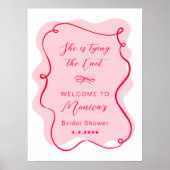 彼女は結び目をピンクと赤のブライダル歓迎 ポスター (正面)