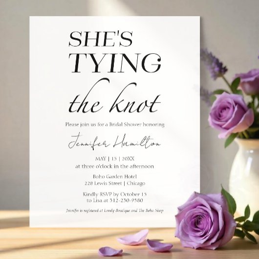 彼女は結び目を結んでいる |ブラック&ホワイトブライダルシャワー