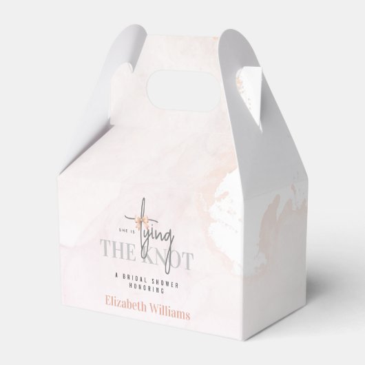 彼女は結び目シックなブライダルシャワーパーティー フェイバーボックス (裏面サイド)