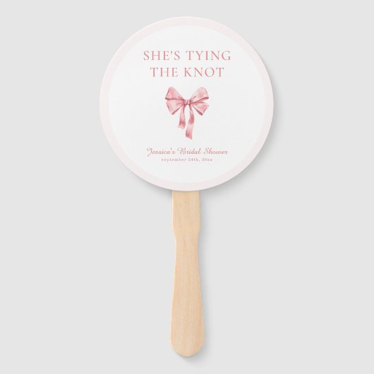 彼女は結び目ソフトピンクのコケットシャワー ハンドファン (裏面)