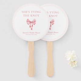 彼女は結び目ソフトピンクのコケットシャワー ハンドファン