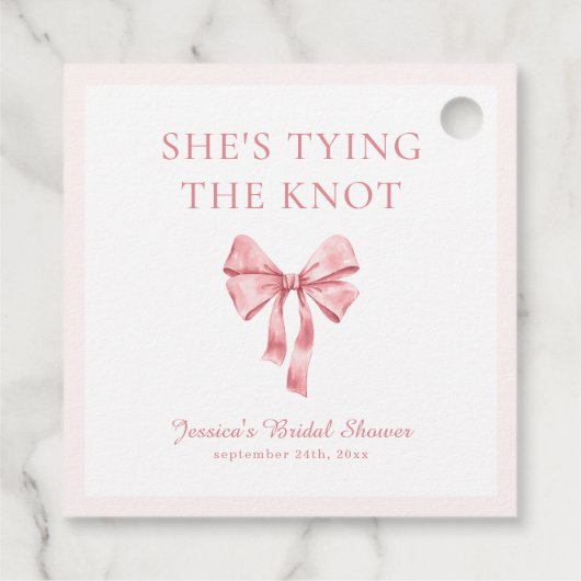 彼女は結び目ソフトピンクのコケットシャワー フェイバータグ (裏面)