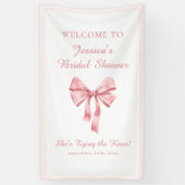 彼女は結び目ソフトピンクのコケットシャワー 横断幕 (縦)