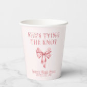 彼女は結び目ソフトピンクのコケットシャワー 紙コップ (裏面)