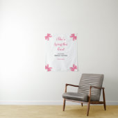 彼女は結び目ピンクのブライダルシャワー背景 タペストリー (インサイチュ)