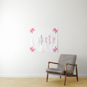 彼女は結び目ピンクのブライダルシャワー背景 タペストリー (インサイチュ(横))