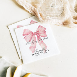 彼女は結び目ピンクの弓ナプキン スタンダードカクテルナプキン