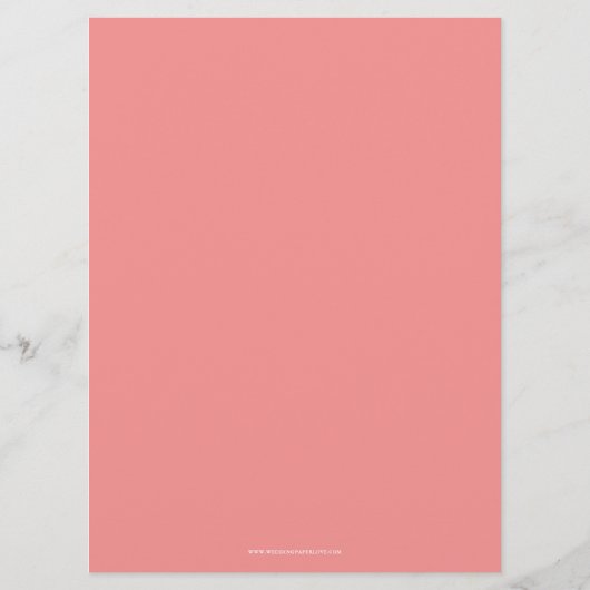 彼女は結び目ピンクの弓ブライダルシャワー メニュー (裏面)