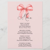 彼女は結び目ピンクの弓ブライダルシャワー メニュー (正面)