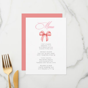 彼女は結び目ピンクの弓ブライダルシャワー メニュー