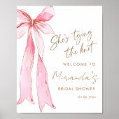 彼女は結び目ピンクの弓ブライダル歓迎 ポスター (正面)