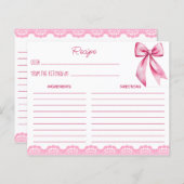 彼女は結び目ピンクの弓レシピカード (正面/裏面)