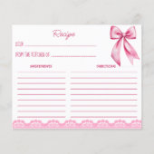 彼女は結び目ピンクの弓レシピカード (正面)