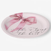 彼女は結び目ピンクボウブライダルシャワー ペーパープレート (アングル)