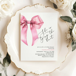彼女は結び目ピンクボウブライダルシャワー 招待状