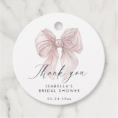 彼女は結び目ブライダルシャワーメッセージカード フェイバータグ (正面)