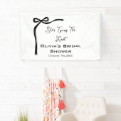 彼女は結び結び黒弓縁どブライダルシャワー 横断幕 (インサイチュ)