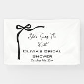 彼女は結び結び黒弓縁どブライダルシャワー 横断幕 (横)