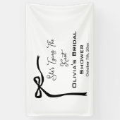 彼女は結び結び黒弓縁どブライダルシャワー 横断幕 (縦)