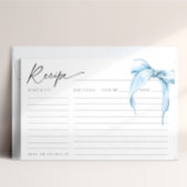 彼女は結んでいる結び目のブルーブライダル弓レシピカード 招待状