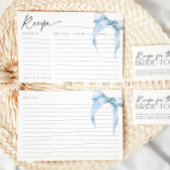 彼女は結んでいる結び目のブルーブライダル弓レシピカード 招待状