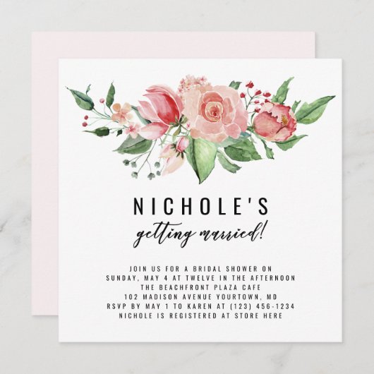 彼女は結婚しています! ブライダルシャワーの招待 セーブザデート (正面/裏面)